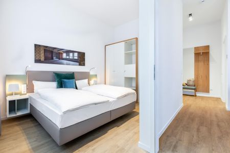 Ferienapartments am Krusespeicher Ferienapartments am Krusespeicher 3-35 Wismar - Wohn-/Essbereich mit Zugang zum Schlafzimmer