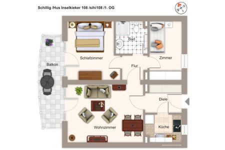 Hus Inselkieker Hus Inselkieker 108 Schillig - Grundriss