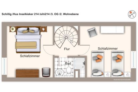 Hus Inselkieker Hus Inselkieker 214 Schillig - Grundriss