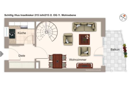 Hus Inselkieker Hus Inselkieker 215  Schillig - Grundriss