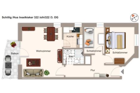 Hus Inselkieker Hus Inselkieker 322 Schillig - Grundriss