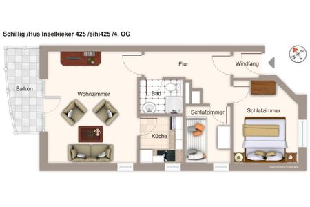 Hus Inselkieker Hus Inselkieker 425 Schillig - Grundriss