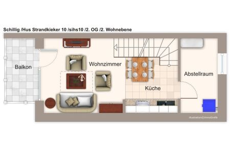 Hus Strandkieker Hus Strandkieker 10 Schillig - Grundriss