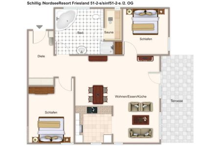 NordseeResort Friesland NordseeResort Friesland 51-2-S Schillig - Grundriss