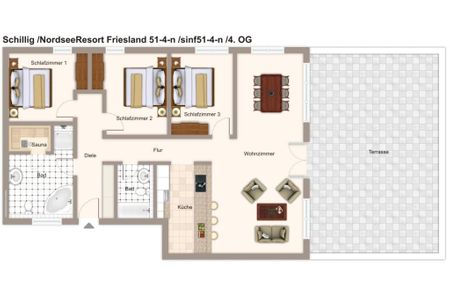 NordseeResort Friesland NordseeResort Friesland 51-4-N Schillig - Grundriss