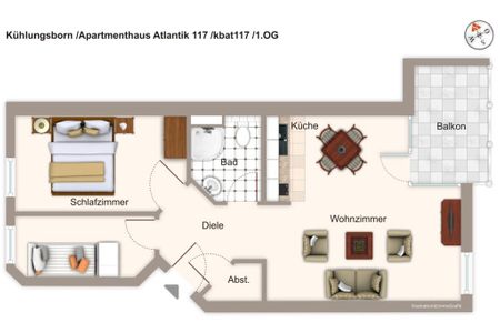 Apartmenthaus Atlantik Apartmenthaus Atlantik 117 Kühlungsborn - Grundriss