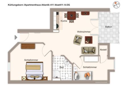 Apartmenthaus Atlantik Apartmenthaus Atlantik 411 Kühlungsborn - Grundriss