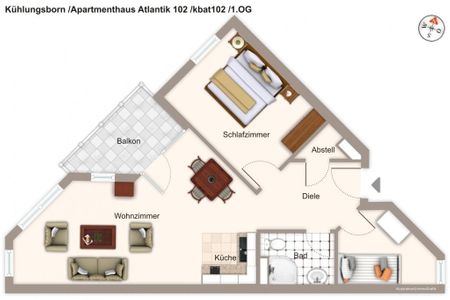 Apartmenthaus Atlantik Apartmenthaus Atlantik 102 Kühlungsborn - Grundriss