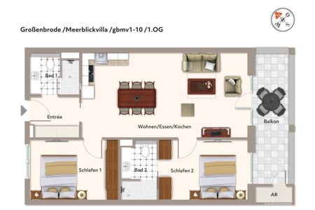 Apartmentanlage Meerblickvilla Apartmentanlage Meerblickvilla 1-10 Großenbrode - Grundriss (Angaben ohne Gewähr)