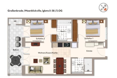 Apartmentanlage Meerblickvilla Apartmentanlage Meerblickvilla 3-38 Großenbrode - Grundriss (Angaben ohne Gewähr)