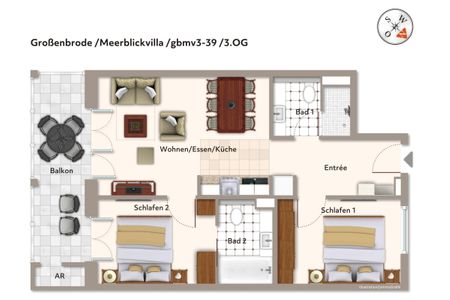 Apartmentanlage Meerblickvilla Apartmentanlage Meerblickvilla 3-39 Großenbrode - Grundriss (Angaben ohne Gewähr)