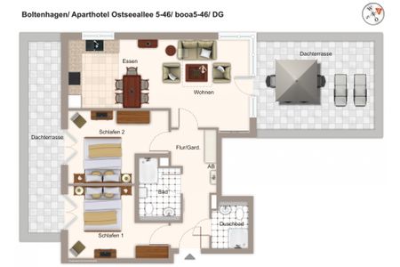 Aparthotel Ostseeallee Aparthotel Ostseeallee 5-46 Boltenhagen - Grundriss (Angaben ohne Gewähr)