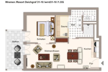 Resort Deichgraf Resort Deichgraf 31-10 Wremen - Grundriss (Angaben ohne Gewähr)