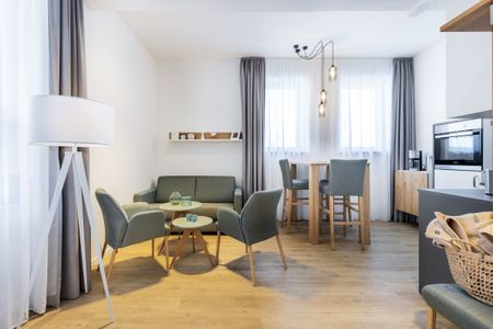 Ferienapartments am Krusespeicher Ferienapartments am Krusespeicher 1-09 Wismar - Wohn-/Essbereich mit Einzelschlafcouch