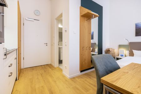 Ferienapartments am Krusespeicher Ferienapartments am Krusespeicher 3-27 Wismar - Wohn-/Schlafbereich mit Flatscreen-TV