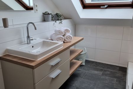 Haus Borkumitte Appartement Mellum Haus Borkumitte - Bad Waschtisch