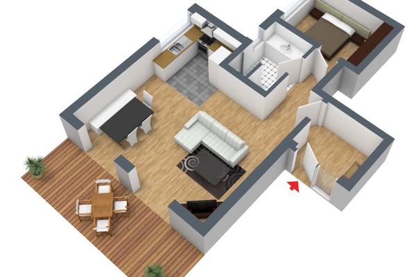  Ferienwohnung Katja Ferienwohnungen in Hopfen am See - Grundriss