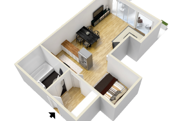  Ferienappartement Panoramablick Ferienwohnungen in Hopfen am See - Grundriss