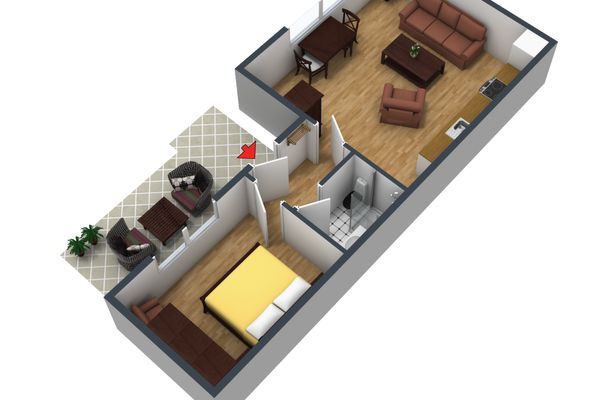  Ferienwohnung Seerose Ferienwohnungen in Hopfen am See - Grundriss