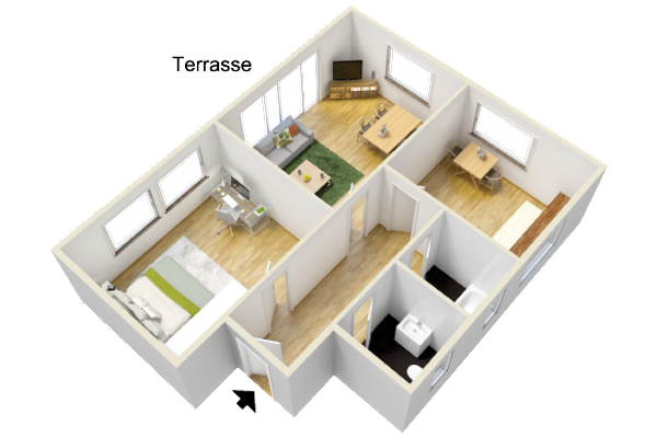  Ferienwohnung im Königswinkel Ferienwohnungen in Hohenschwangau - Grundriss