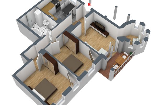 Alte Jagdschloss Ferienwohnung Alpenrose Ferienwohnungen in Pfronten - Grundriss