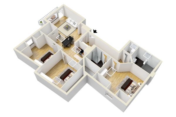 Monusse Boid Appartement MB 12  - Grundriss