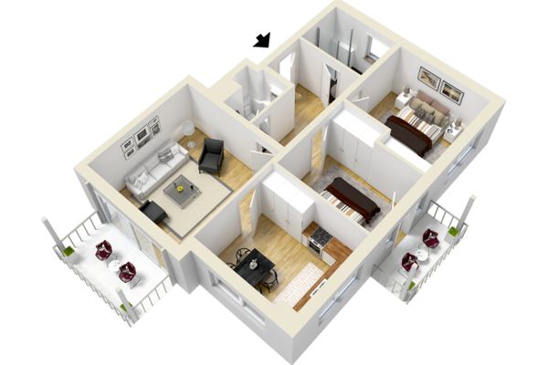 Monusse Boid Appartement MB 15  - Grundriss