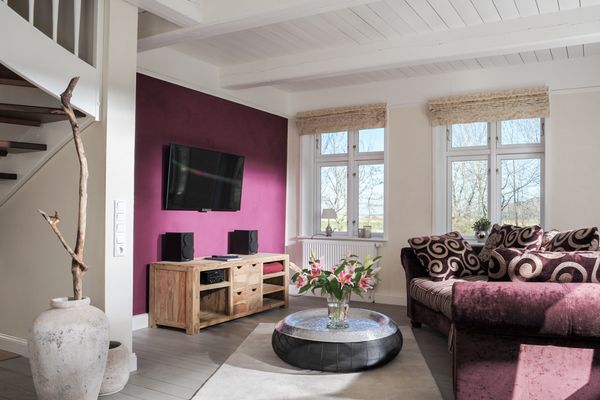 Haubarg Tetenshof Whg. 2 Marrakesch Welt Eiderstedt Umland - Wohnzimmer