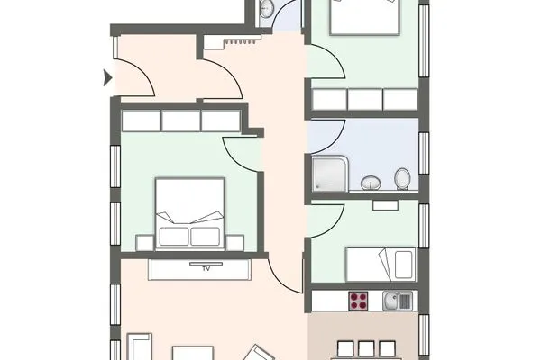 SPO Bude Appartement SPO Bude 4 SPO Dorf - Grundriss