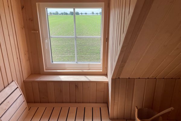 mit Panoramablick auf den Bodden