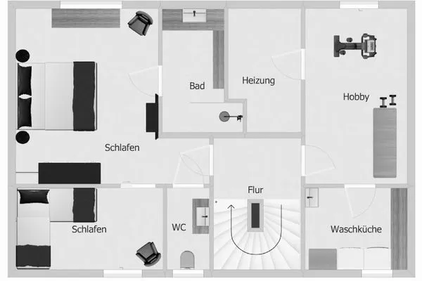 Ground plan  Ferienhaus Loisachufer