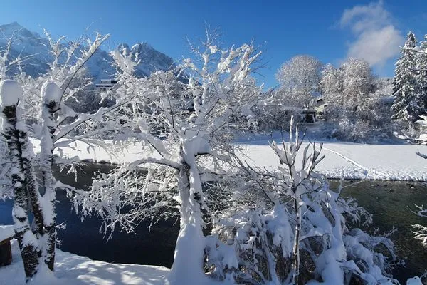 Garden view  Ferienhaus Loisachufer