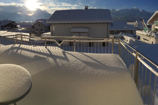  Ferienhaus Luca Ferienwohnungen in Hopfen am See - Gartenblick
