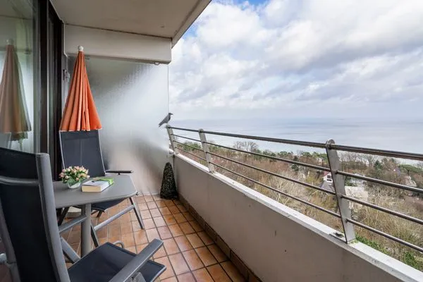 Balkonmöbel, Stuhl, Tisch, Ausblick, Meerblick  Ferienwohnung "Meerblick App. 805"