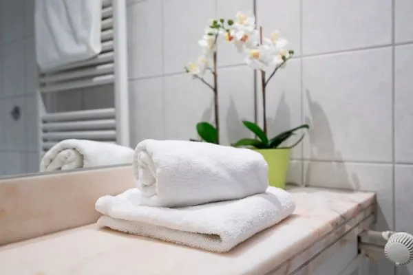 Toilette, Bidet, Waschbecken, Badewanne, Handtuchtrockner  Ferienwohnung "Meerblick App. 805"
