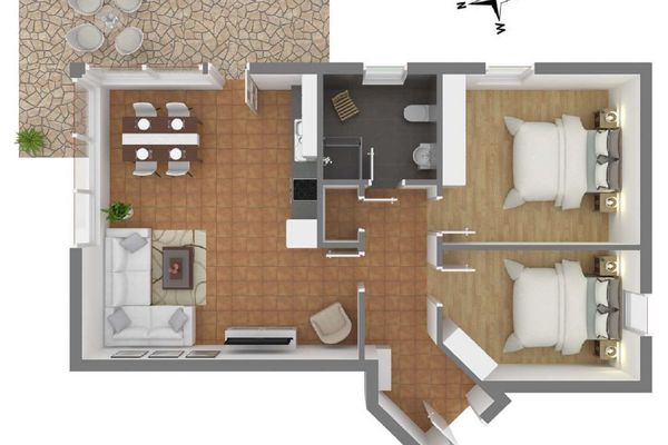BIRKENHOF Haus 12, App. 04, Ostseetraum Ostseebad Wustrow - Grundriss