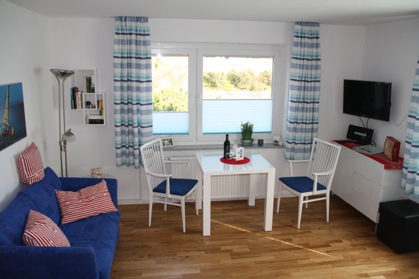  Weißes Dünenhaus mit Meerblick Dorf - Wohnzimmer