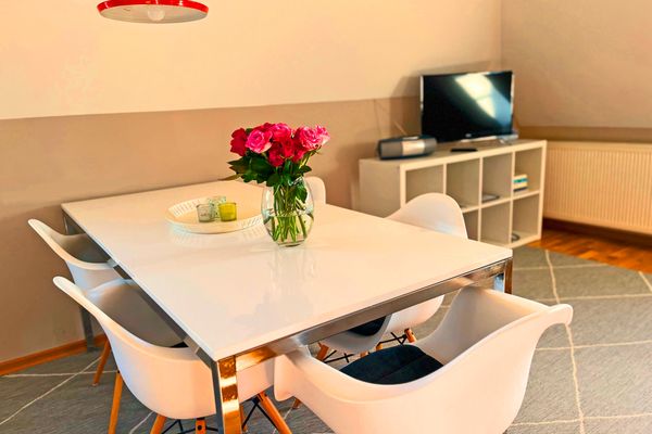 Haus Nordseebude Oli - OG links Nordseebude Ording - Wohnzimmer