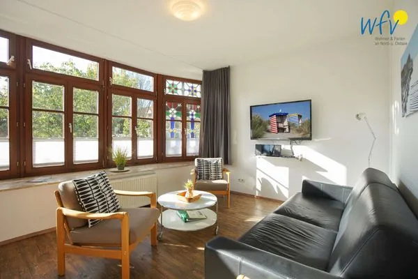 Wohnzimmer Villa van Harten Ferienwohnung Kaptain