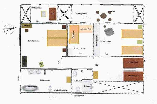  Weißes Dünenhaus mit Meerblick Dorf - Grundriss