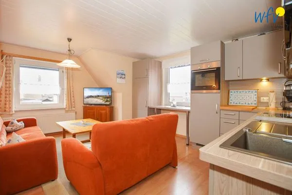 Wohnzimmer Haus Regenbogen Ferienwohnung Meermaid