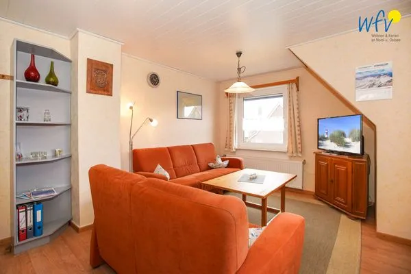 Wohnzimmer Haus Regenbogen Ferienwohnung Meermaid