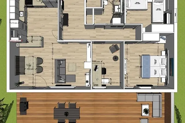 Grundriss Bungalow Hasela Bungalow Hasela mit Workation