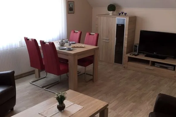 Wohnzimmer Ferienhaus Kiebitzdüne Ferienwohnung Auster