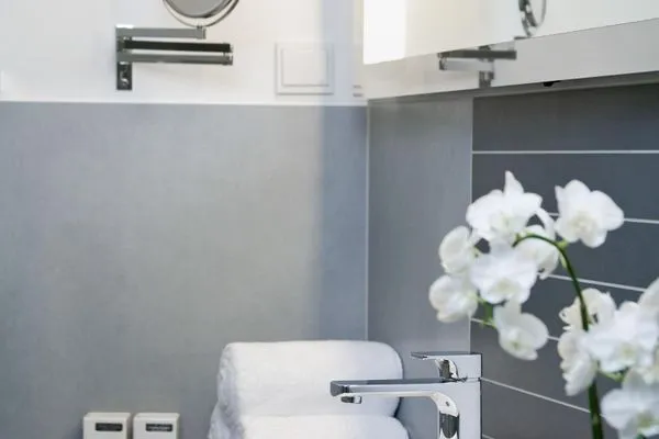 Waschtisch in der Ferienwohnung Aalto in Wittdün auf Amrum Amrumer Welle Ferienwohnung „Aalto"