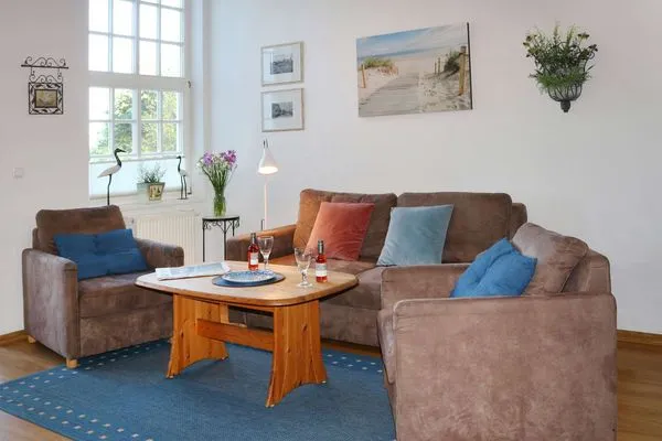 Wohnzimmer Weisses Rössl Ferienwohnung Seepferdchen