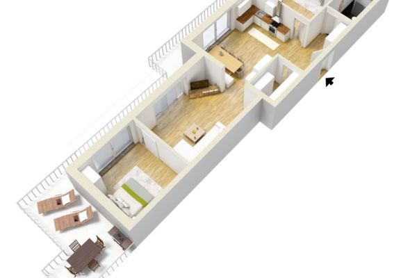 Stadthaus Schlossblick Ferienwohnung Mensel City 3 Ferienwohnungen in Füssen - Grundriss