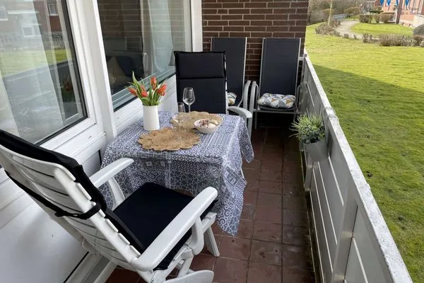 Balkon Haus Richthofenstraße 20 e Ferienwohnung Glück Ahoi