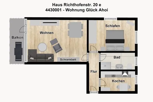 Grundriss Haus Richthofenstraße 20 e Ferienwohnung Glück Ahoi