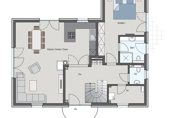 Erdgeschoss  Ferienhaus Graukranich 41